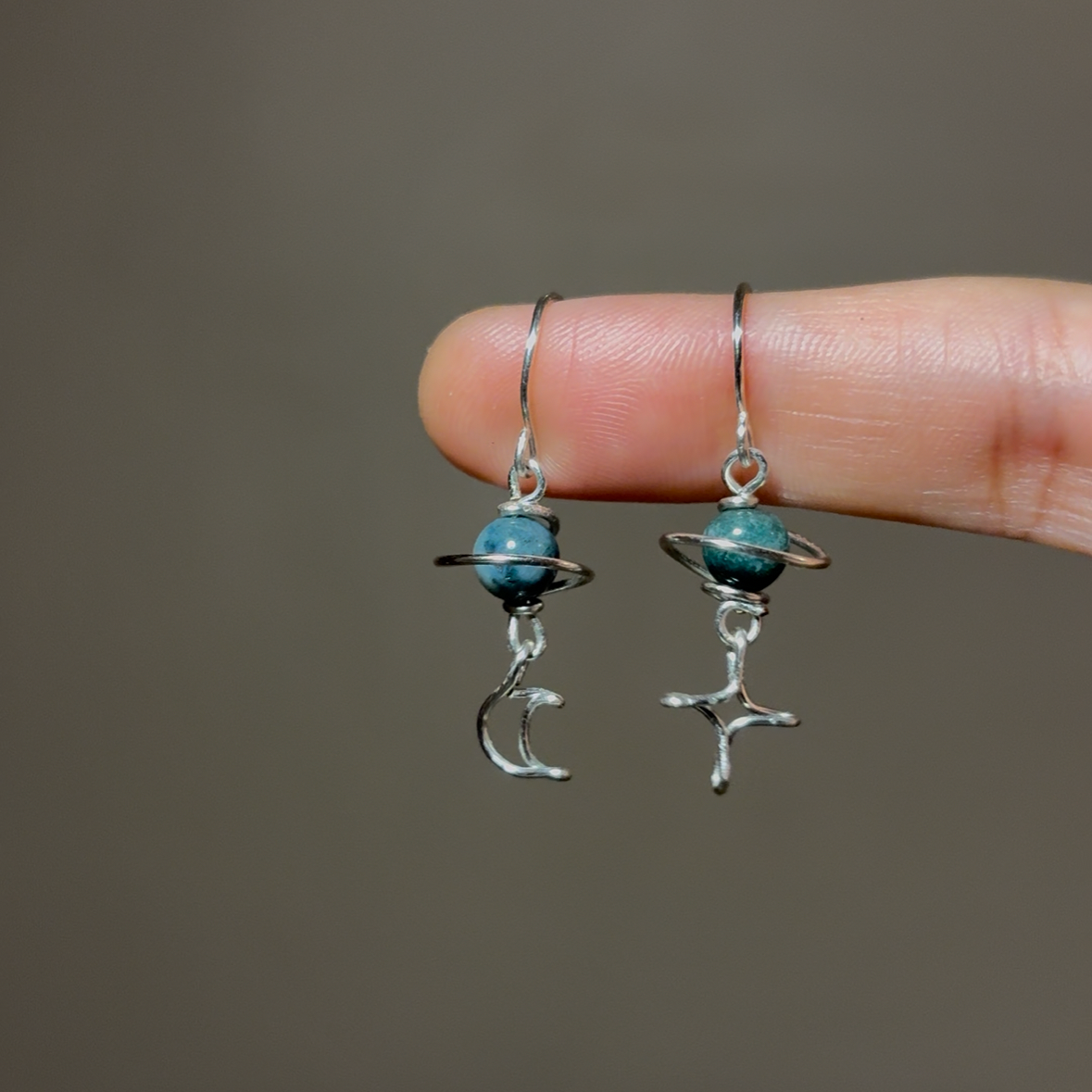 Solar System Earrings Silver (assorted)