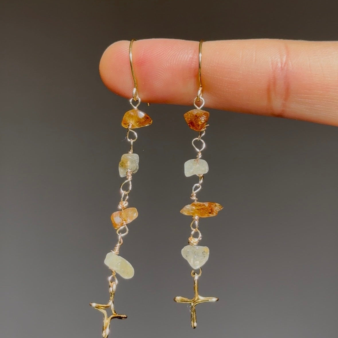 Tangerine Thread Earrings